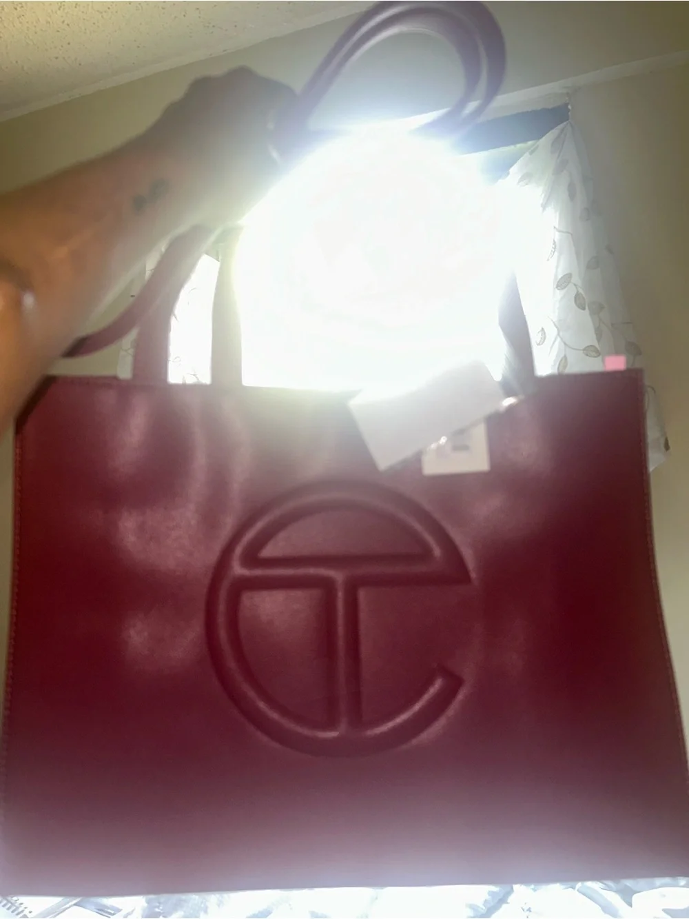Telfar OxBlood Color( Red family) Shopping Tote with Embossed Logo